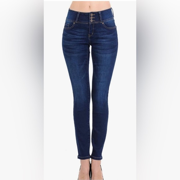 Wax Women's Push-Up 3 Button Skinny True Stretch Jean Butt I Love! - Picture 3 of 10